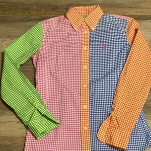 Polo Ralph Lauren Colorblock Gingham Blouse